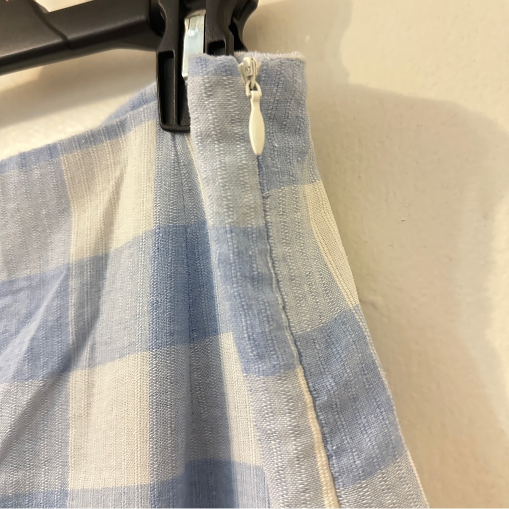 Medium Forever 21 High-Rise Plaid Wide Leg Pants, Blue & White Plaid - Picture 2 of 4